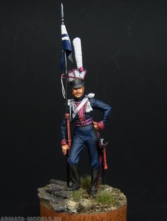 CHM-54199M Рядовой армейских уланских полков Россия 1812-14 гг 54 мм белый металл Chronos Miniatures