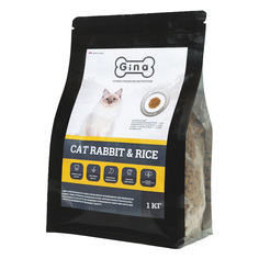 Корм для кошек сухой Gina Cat Rabbit & Rice кролик+рис, 1 кг