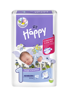 Подгузники для детей Bella Baby Happy Newborn 42 шт./уп.