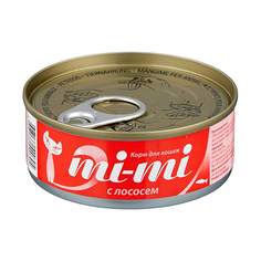 Влажный корм для кошек и котят Mi-Mi тунец с лососем, 24шт по 80г No Brand