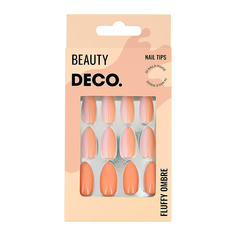 Набор накладных ногтей `DECO` FLUFFY OMBRE yogurt (24 шт + клеевые стикеры 24 шт)