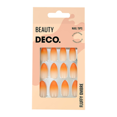 Набор накладных ногтей `DECO` FLUFFY OMBRE orange (24 шт + клеевые стикеры 24 шт)