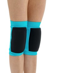 Наколенники для гимнастики и танцев, лайкра, плотная чашка, черный/голубой, S (7-10 лет) Grace Dance