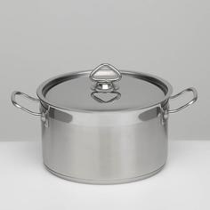 LUXSTAHL Кастрюля, 5 л, d=23,5 см, h=13 см, металлическая крышка, тройное дно, индукция