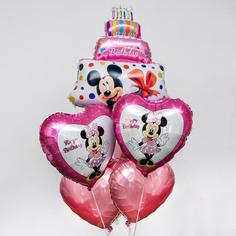Набор фольгированных шаров Disney Happy Birthday Минни Маус, 5 шт.