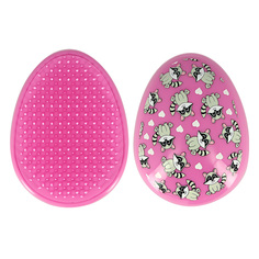 Расческа для волос распутывающая MISS PINKY, с принтом еноты