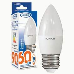 Лампа светодиодная IONICH, E27, 6W, 6500K, "Свеча", арт. 773257 - (10 шт.)