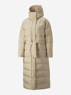 Пальто пуховое женское PUMA Long Hooded, Бежевый, размер 46-48