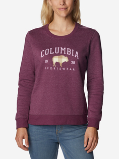 Свитшот женский Columbia Hart Mountain II Graphic Crew, Фиолетовый, размер 50