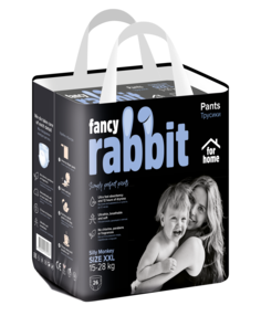 Трусики-подгузники Fancy Rabbit for home, 15-28 кг, XXL, 26 шт