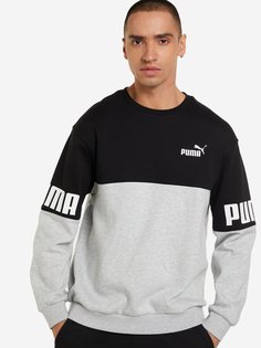 Свитшот мужской PUMA Power Colorblock Crew, Серый, размер 48-50