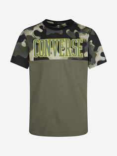 Футболка для мальчиков Converse Blocked Camo, Зеленый, размер 132