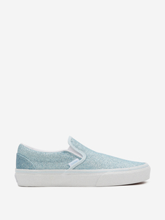 Слипоны женские Vans Classic Slip-On (Glitter)Delica, Голубой, размер 38