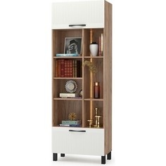 Стеллаж Моби Манхеттен 13.148 корпус дуб крафт табачный, фасад белый глянец Mobi