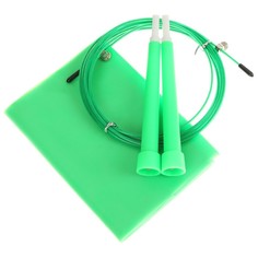 Набор для фитнеса (эспандер ленточный+скакалка скоростная), цвет зеленый Onlitop