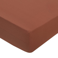 Простыня 140х200 на резинке (борт 20 см) поплин Коричневый Арт Дизайн