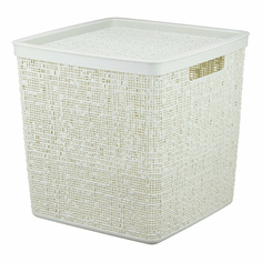 Коробка универсальная Idea Бязь с крышкой 17 л белая