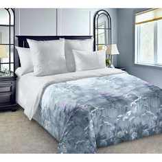 Постельное белье евро (пододеяльник 215х215) сатин (4нав) Сиреневый туман (книжка) Текс Дизайн