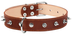 COLLAR Ошейник кожаный для собак двойной с шипами коричневый 35 мм 48 – 63 см Collar (1 шт