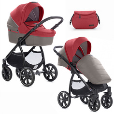 Коляска детская 2 в 1 Noordi Fjordi Melange Sport Leather 662844/SP Красный