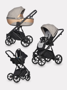 Детская коляска NANO PRO 3 в 1 Riko 04 Camel золотисто-бежевый