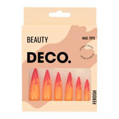 Набор накладных ногтей `DECO` FEROSH orange fire (24 шт + клеевые стикеры 24 шт) Deco.