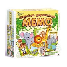 Настольная игра Нескучные игры Мемо Зоопарк 24 деревянные фишки