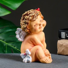 Фигура "Ангелочек с божьей коровкой" цветной 9х7х15см Хорошие сувениры