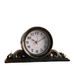Часы настольные "Милица", плавный ход, 26 х 14 см, корпус чёрный с золотом Рубин
