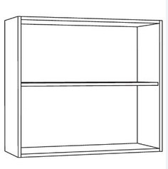 Шкаф навесной 800х302х680мм горизонтальный 2 двери белый (без фасада) Mobi