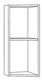 Шкаф навесной 300х302х680мм торцевой белый, без фасада Mobi