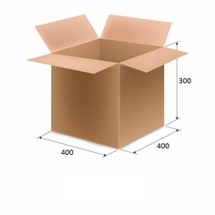 Короб картонный 400x400x300мм, Т-23 бурый 10 шт/уп No Brand
