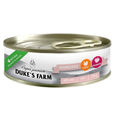 Влажный корм для стерилизованных кошек Dukes Farm индейка с клюквой и шпинатом, 100 г