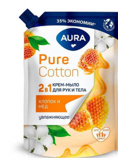 Крем-мыло жидкое Aura Pure Хлопок и мед 300 мл