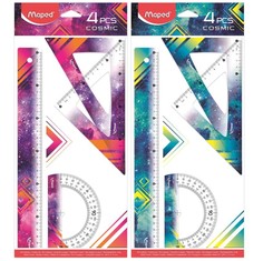 Набор Maped линейка 30 см угольник 21 см транспортир 12 см Cosmic Teens