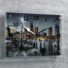 Настенные часы серия: Город, "Набережная", 25х35 см Сюжет
