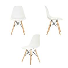 Стулья LEON EAMES DSW, молочные, набор 3 шт