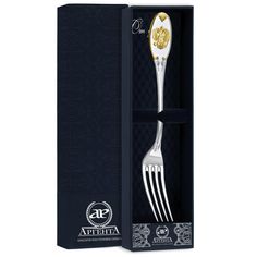 Вилка столовая АргентА Единство серебренная с позолотой 252ВЛ01802