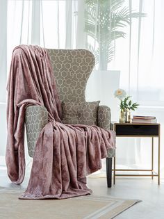 Плед МИНКЕР 200х220 100% микрофибра CLIMALAST 350 г/м2 розовый Estia