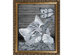 Рисунок на ткани «Котенок в корзинке» Арт Соло