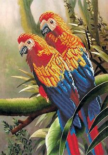 Рисунок на ткани «Попугаи» Матренин посад