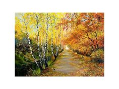 Рисунок на шелке «Танец берез» Матренин посад