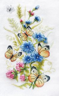 Набор для вышивания «Цикорий и бабочки» Многоцветница