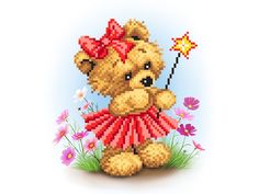 Рисунок на шелке «Мишка Дева» Матренин посад