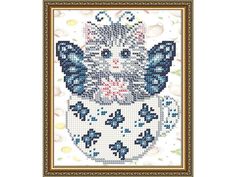 Рисунок на ткани «Котенок в бабочках» Арт Соло