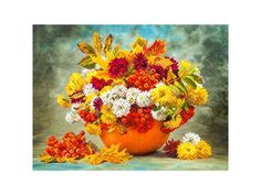 Рисунок на шелке «Осенний букет» Матренин посад