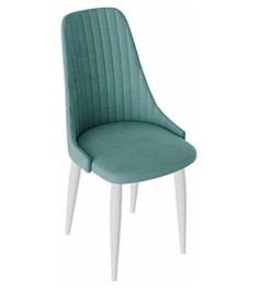 Франк исп.2 ДП2-30 Стул (конус) (Белый матовый/Микровелюр Аквамарин) Triya