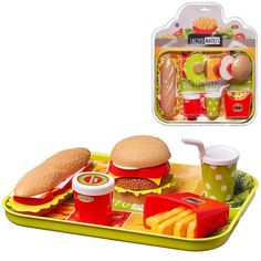 Игровой набор Abtoys Набор продуктов Гастромаркет (бургер, сэндвич, картошка, напиток) на