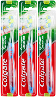 Зубная щетка Colgate Сенсация свежести, средней жесткости, 3 шт.