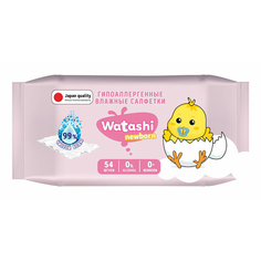 Салфетки влажные детские Watashi Newborn гипоаллергенные 54 шт